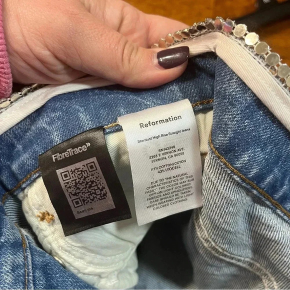 NWT Reformation Jeans Stardust High Rise Straight Jeans size 28 - Picture 3 of 13